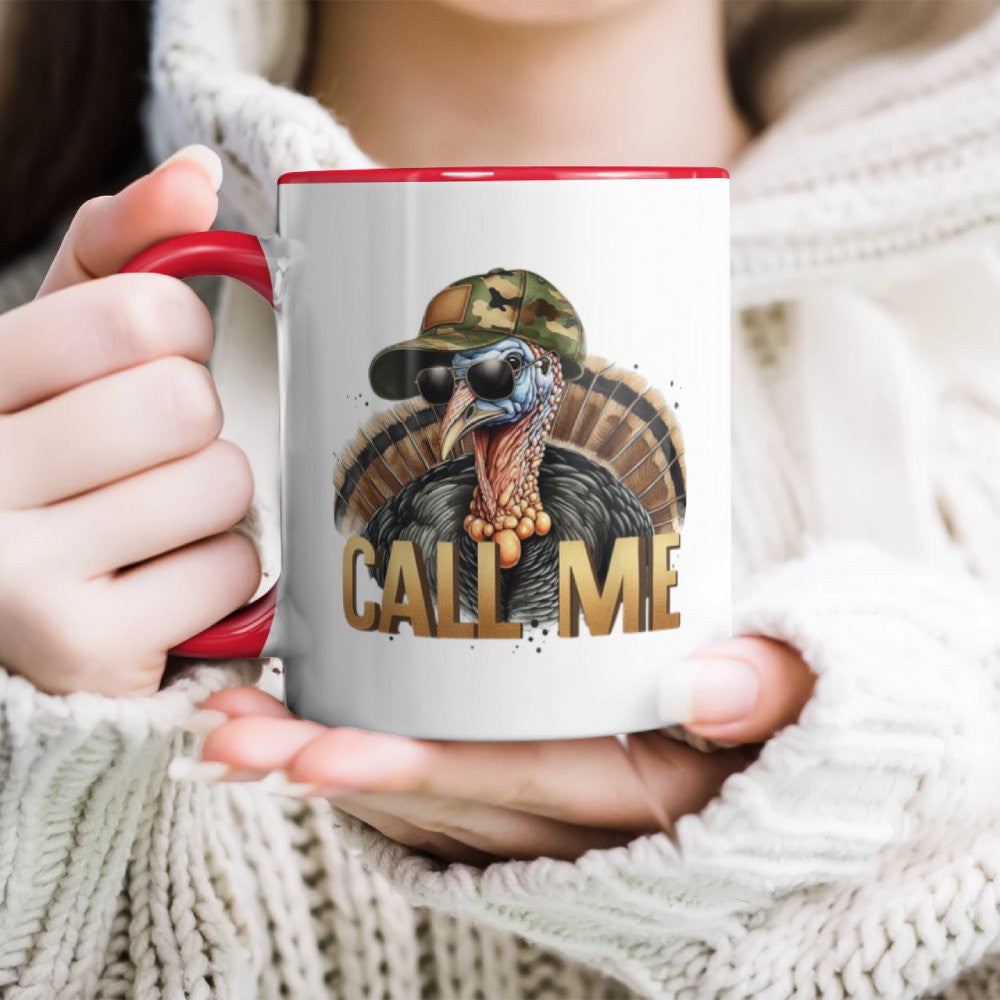 Call Me Turkey Hunter Accent Mug
