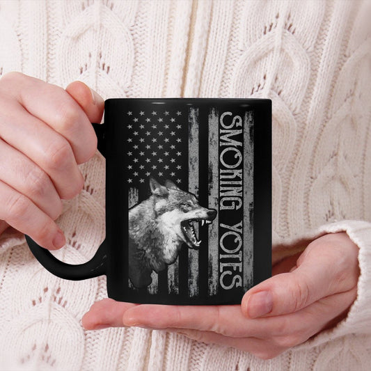 Coyote Hunting USA Mug, American Flag Hunter US Beverage Mug