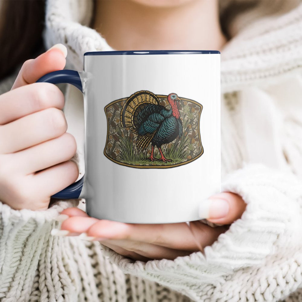 Retro Fall Camouflage Turkey, Thanksgiving Hunting Accent Mug