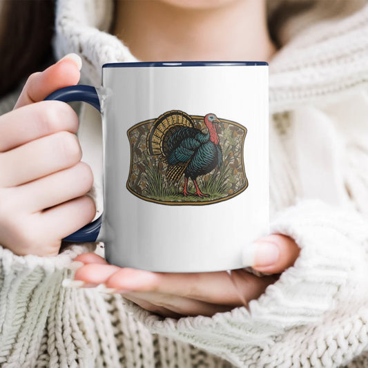 Retro Fall Camouflage Turkey, Thanksgiving Hunting Accent Mug
